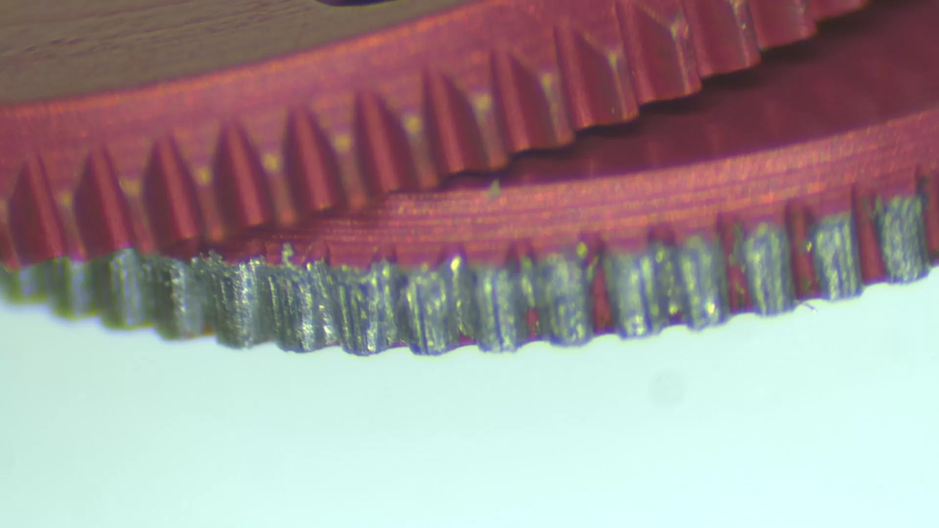 切り換え車歯先摩耗